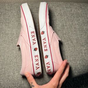 Pink vans slide on..  worn once .. size 7.5